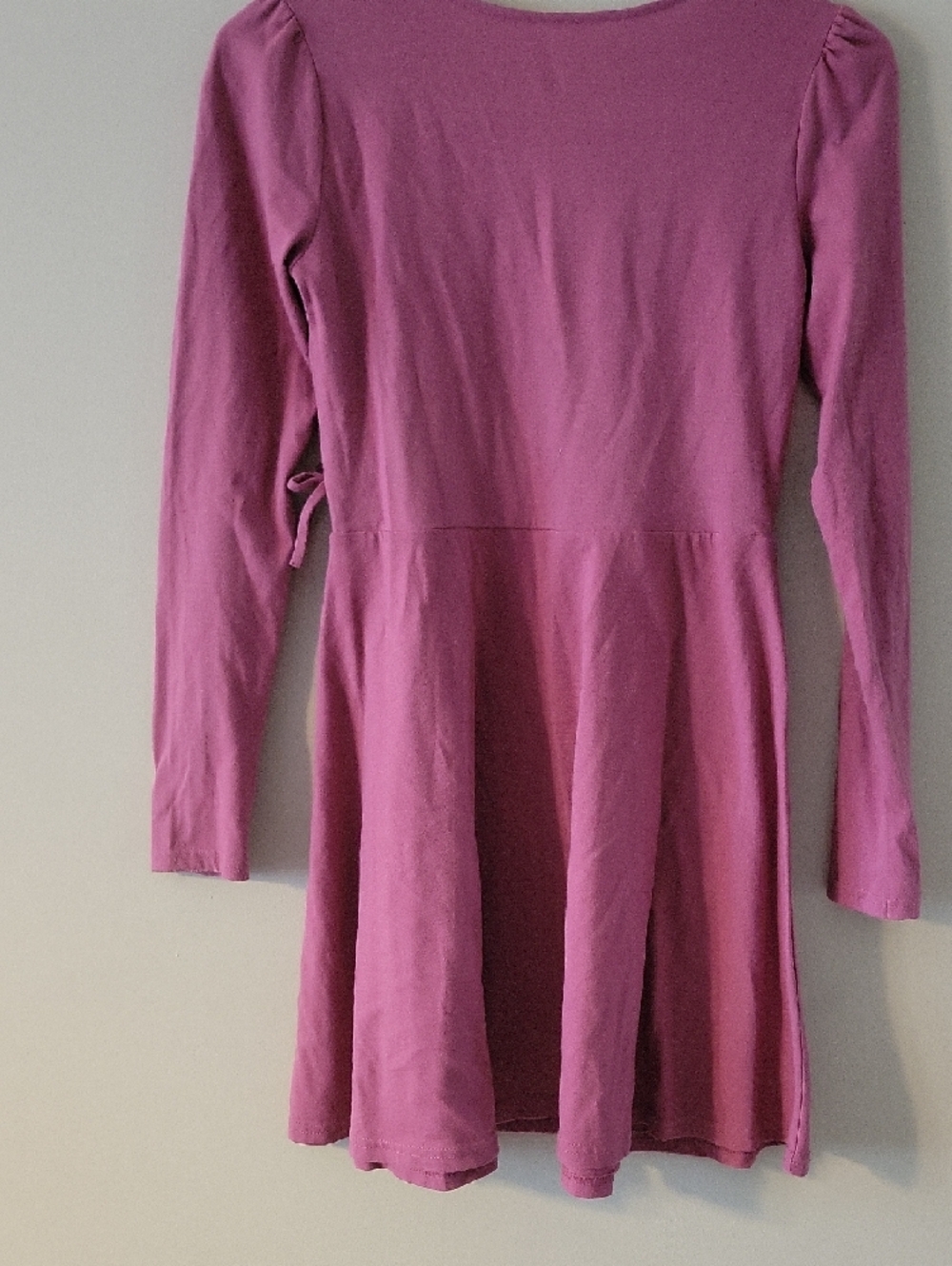 Long Sleeve Wrap-Style Pink Dress - Picture 6 of 6